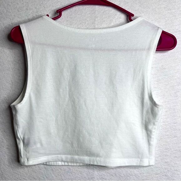 Wild Fable Woman’s White Square neck Sleeveless Crop Tank Sz M Y2K Girly fitness - Picture 4 of 7